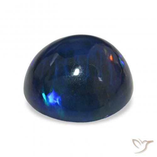 Black Opal Gemstone in 12 mm (calibrated) Size for Sale, Black Opal Stone in Multicolor Color