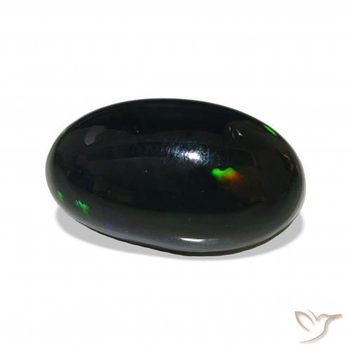 3.00 ct Multicolor Black Opal Stone, Natural Black Opal in Oval Cabochon Shape for Sale
