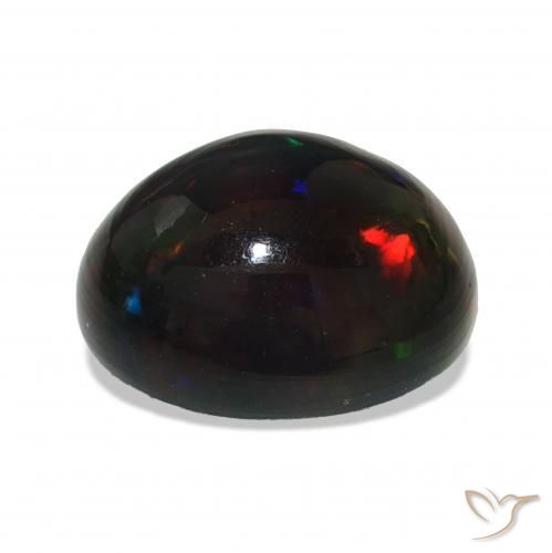 Black Opal Gemstone in 12.6 x 10.6 mm Size for Sale, Black Opal Stone in Multicolor Color