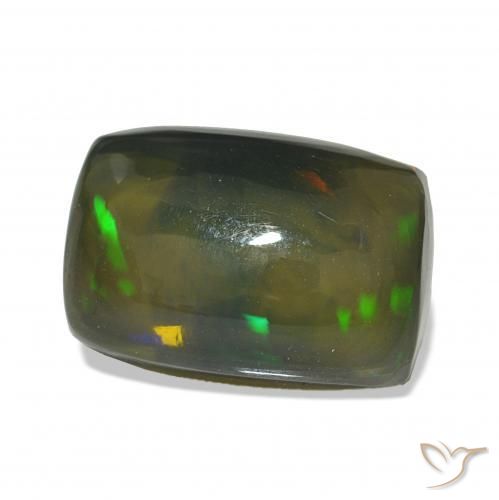 3.11 ct Multicolor Black Opal Stone, Natural Black Opal in Cushion Cabochon Shape for Sale