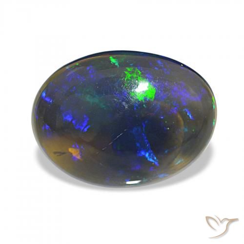 3.09ct Multicolor Black Opal, Oval, Transparent