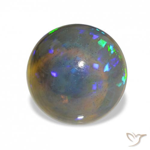 3.18ct Multicolor Black Opal, Round, Transparent