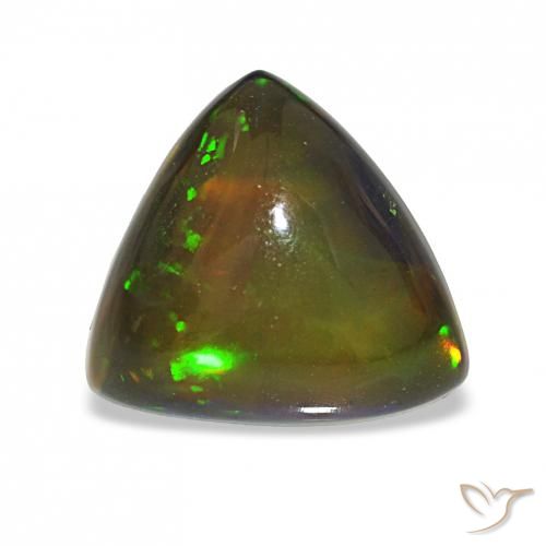 3.00ct Multicolor Black Opal, Trillion, Transparent