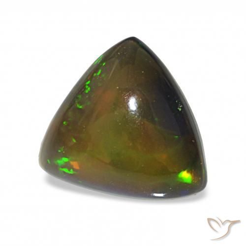 3.00 ct Multicolor Black Opal Stone, Natural Black Opal in Trillion Cabochon Shape for Sale
