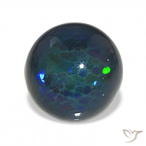 3.72ct Multicolor Black Opal Gemstones, Round, Translucent