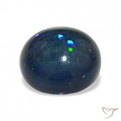 Black Opal Gemstone in 11.5 mm Size for Sale, Black Opal Stone in Multicolor Color
