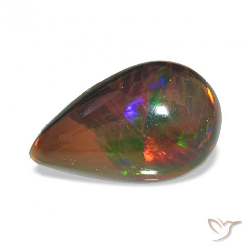 3.95ct Multicolor Black Opal Gemstones, Pear Shape, Opaque