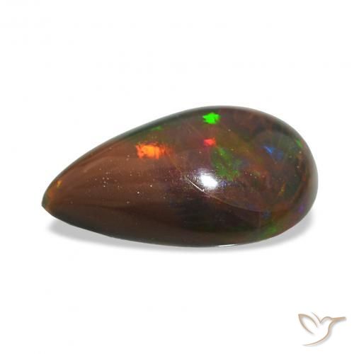 Black Opal Gemstone in 17 x 10.4 mm Size for Sale, Black Opal Stone in Multicolor Color