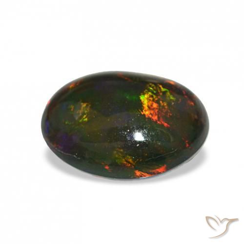 Black Opal Gemstone in 12 x 10 mm (calibrated) Size for Sale, Black Opal Stone in Multicolor Color