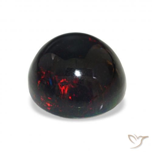 Black Opal Gemstone in 11 mm (calibrated) Size for Sale, Black Opal Stone in Multicolor Color