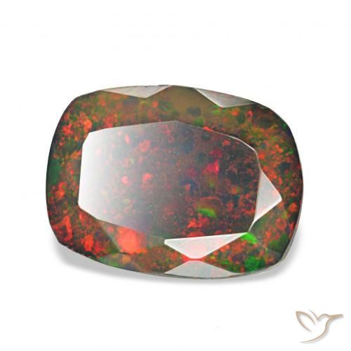 0.90 ct Multicolor Black Opal Stone, Natural Black Opal in Cushion-Cut Shape for Sale