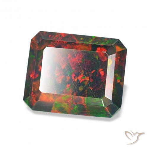 1.52 ct Multicolor Black Opal Stone, Natural Black Opal in Octagon Step Cut Shape for Sale