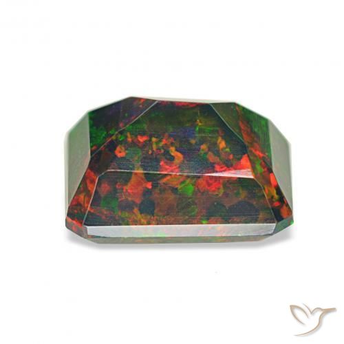 Black Opal Gemstone in 9 x 7 mm (calibrated) Size for Sale, Black Opal Stone in Multicolor Color