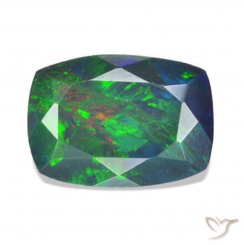 0.96ct Multicolor Black Opal, Cushion, Opaque