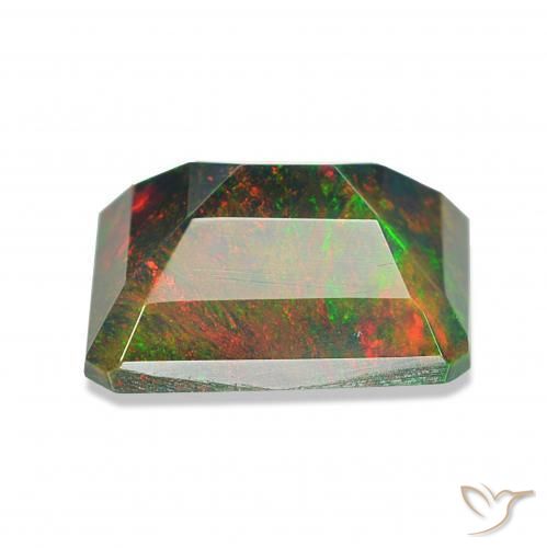 Black Opal Gemstone in 9 x 7 mm (calibrated) Size for Sale, Black Opal Stone in Multicolor Color