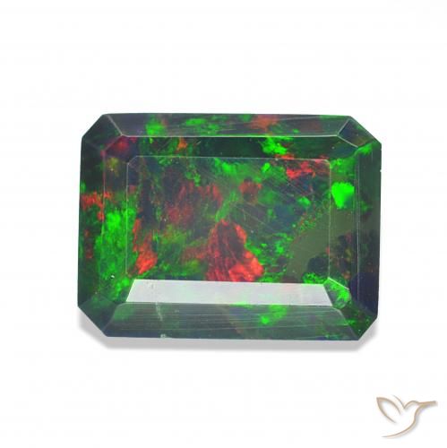1.58ct Multicolor Black Opal, Emerald Cut, Opaque