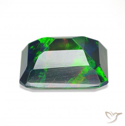 Black Opal Gemstone in 9 x 7 mm (calibrated) Size for Sale, Black Opal Stone in Multicolor Color