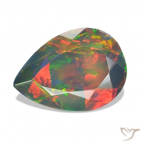 1.36ct Multicolor Black Opal, Pear Shape, Opaque
