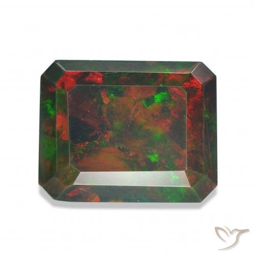 1.59ct Multicolor Black Opal, Emerald Cut, Opaque