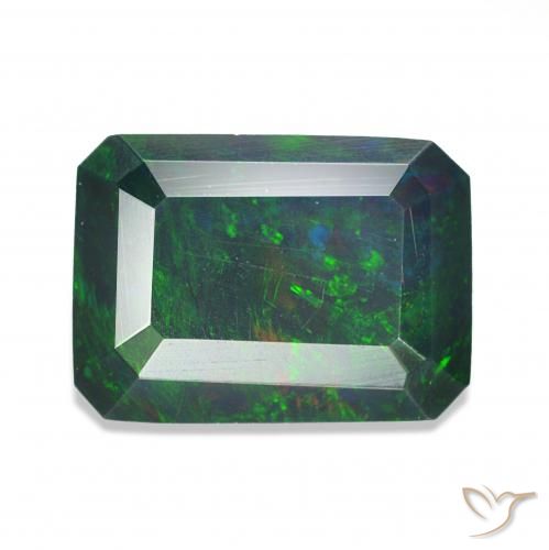 0.97ct Multicolor Black Opal, Emerald Cut, Opaque