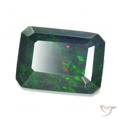 0.97 ct Multicolor Black Opal Stone, Natural Black Opal in Octagon Step Cut Shape for Sale
