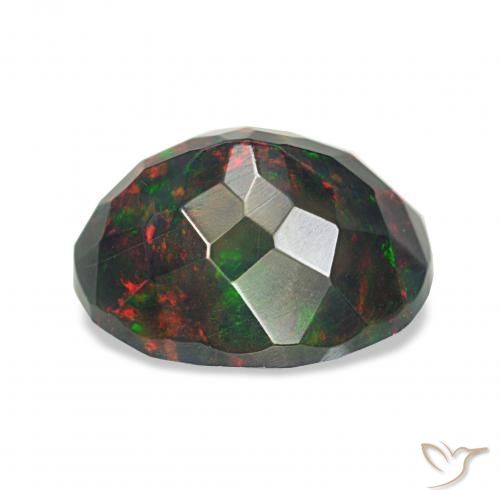 Black Opal Gemstone in 10 x 8 mm (calibrated) Size for Sale, Black Opal Stone in Multicolor Color