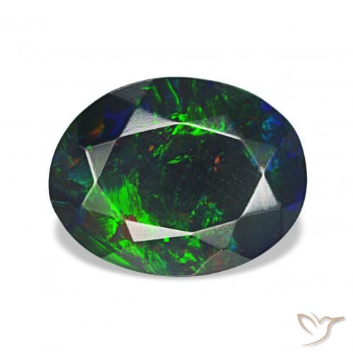 1.55ct Multicolor Black Opal, Oval, Opaque