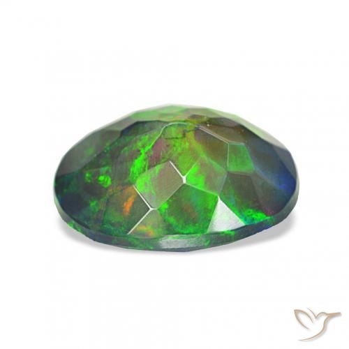 Black Opal Gemstone in 10 x 8 mm (calibrated) Size for Sale, Black Opal Stone in Multicolor Color