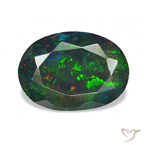 1.30ct Multicolor Black Opal, Oval, Opaque