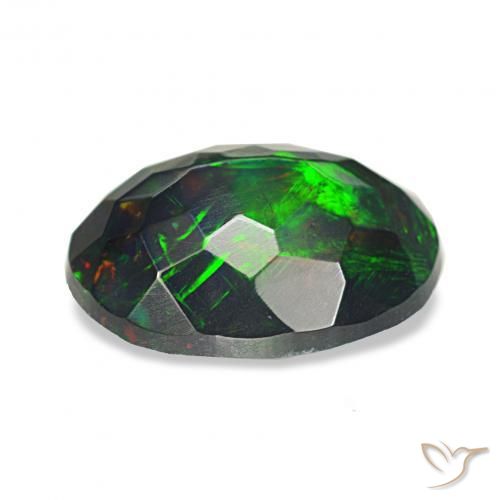 Black Opal Gemstone in 10 x 7 mm (calibrated) Size for Sale, Black Opal Stone in Multicolor Color