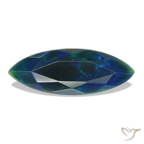 1.87 ct Multicolor Black Opal Gemstone, Black Opal Gem in Marquise Facet Shape for Sale.