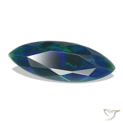1.87 ct Multicolor Black Opal Stone, Natural Black Opal in Marquise Facet Shape for Sale