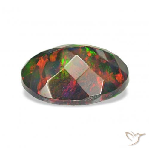 Black Opal Gemstone in 9.7 x 7.1 mm Size for Sale, Black Opal Stone in Multicolor Color