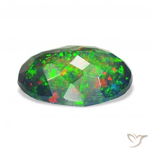 Black Opal Gemstone in 12 x 8 mm (calibrated) Size for Sale, Black Opal Stone in Multicolor Color