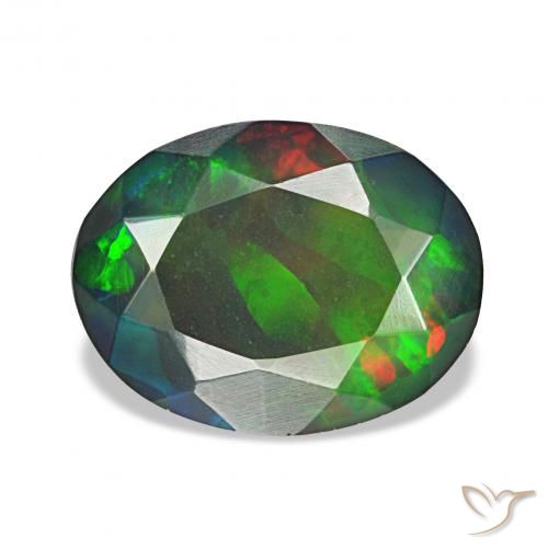1.60ct Multicolor Black Opal, Oval, Opaque