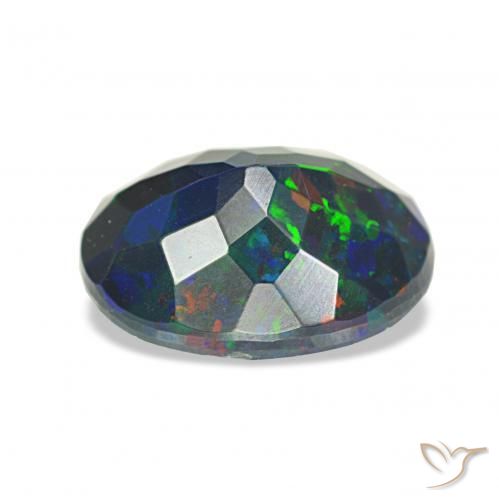 Black Opal Gemstone in 9.5 x 7.2 mm Size for Sale, Black Opal Stone in Multicolor Color