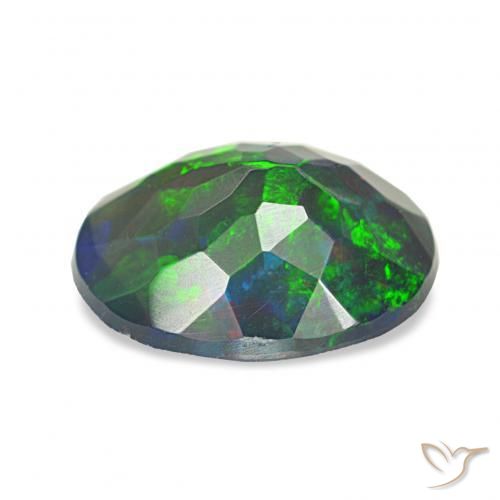 Black Opal Gemstone in 10 x 8 mm (calibrated) Size for Sale, Black Opal Stone in Multicolor Color