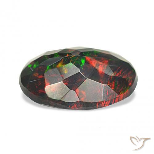 Black Opal Gemstone in 11.2 x 7.8 mm Size for Sale, Black Opal Stone in Multicolor Color