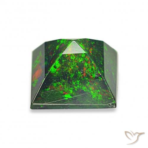 Black Opal Gemstone in 6.6 x 6.5 mm Size for Sale, Black Opal Stone in Multicolor Color