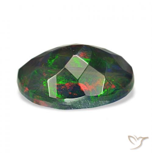 Black Opal Gemstone in 10.4 x 7.3 mm Size for Sale, Black Opal Stone in Multicolor Color