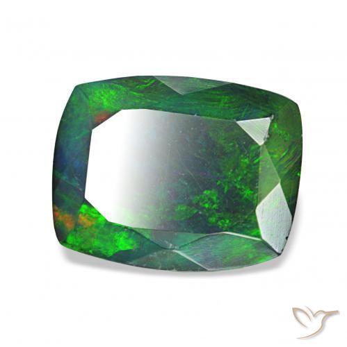 1.46 ct Multicolor Black Opal Stone, Natural Black Opal in Cushion-Cut Shape for Sale