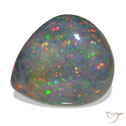 47.99ct Multicolor Black Opal Gemstones, Pear Shape, Opaque