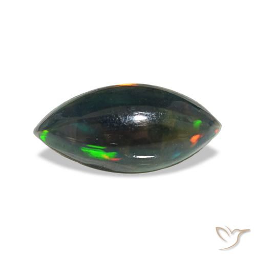 0.64ct Multicolor Black Opal, Marquise, Translucent