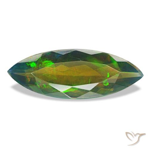 2.28ct Multicolor Black Opal, Marquise, Translucent