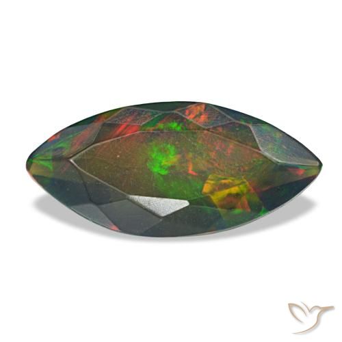 1.00ct Multicolor Black Opal, Marquise, Translucent