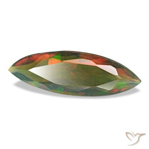 1.16 ct Multicolor Black Opal Stone, Natural Black Opal in Marquise Facet Shape for Sale