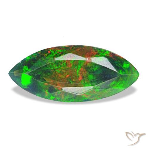 1.44ct Multicolor Black Opal, Marquise, Opaque