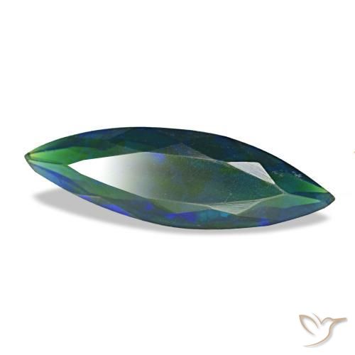 1.81 ct Multicolor Black Opal Stone, Natural Black Opal in Marquise Facet Shape for Sale