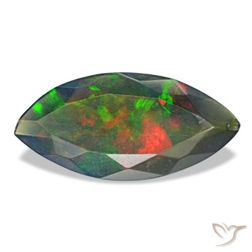 1.29ct Multicolor Black Opal, Marquise, Translucent