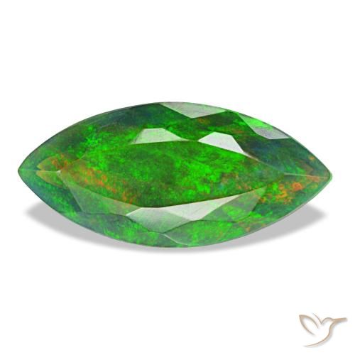 2.08ct Multicolor Black Opal, Marquise, Opaque